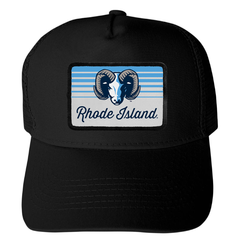 Rhode Island University Officially Licensed College Trucker Hat – Choose Your Patch Shape & Hat Color Black|Rectangle