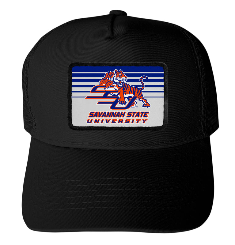Savannah State University Officially Licensed College Trucker Hat – Choose Your Patch Shape & Hat Color Black|Rectangle