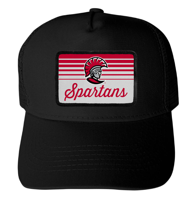 University of Tampa Spartans Officially Licensed College Trucker Hat – Choose Your Patch Shape & Hat Color Black|Rectangle