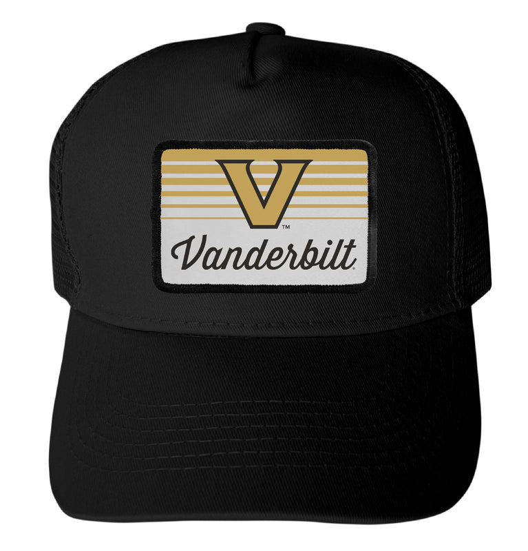Vanderbilt University Officially Licensed College Trucker Hat – Choose Your Patch Shape & Hat Color Black|Rectangle