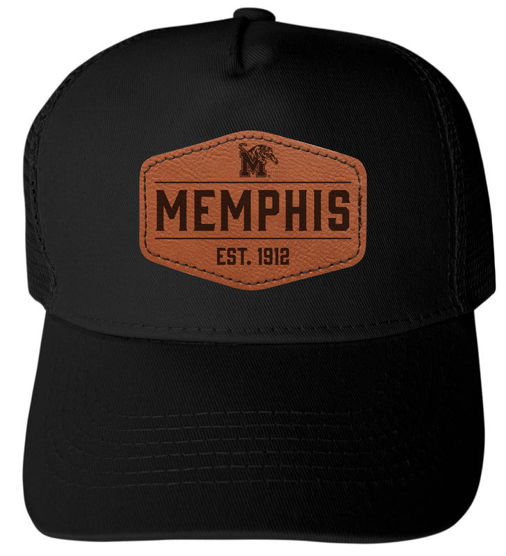 Memphis Tigers Custom Collegiate Trucker Hat – Officially Licensed with Round or Hexagon Leather Patch