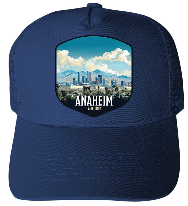 Anaheim California Design A Navy Unisex Mesh Back Trucker Hat with Adjustable Snapback 4-Pack