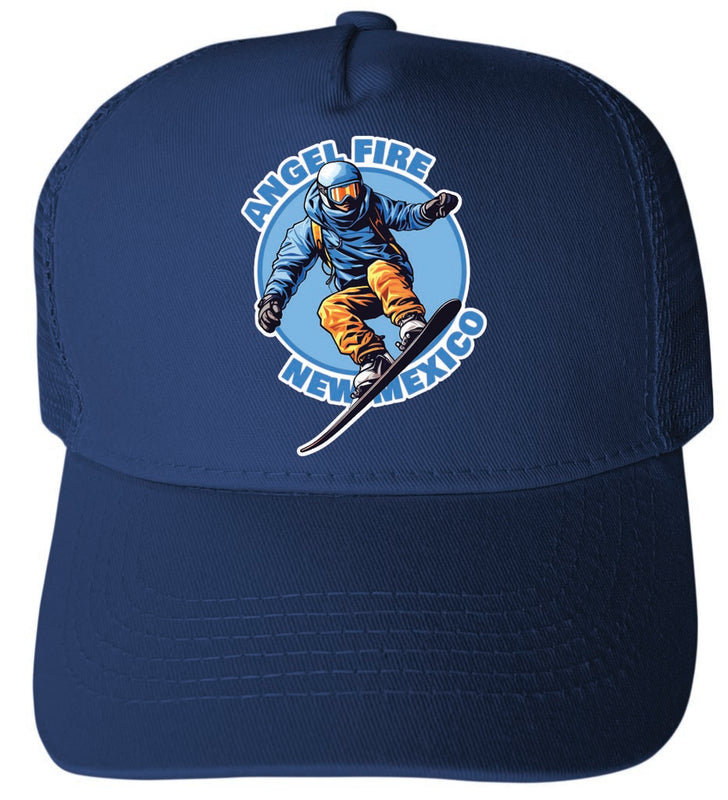 Angel Fire New Mexico Design B Navy Unisex Mesh Back Trucker Hat with Adjustable Snapback 4-Pack