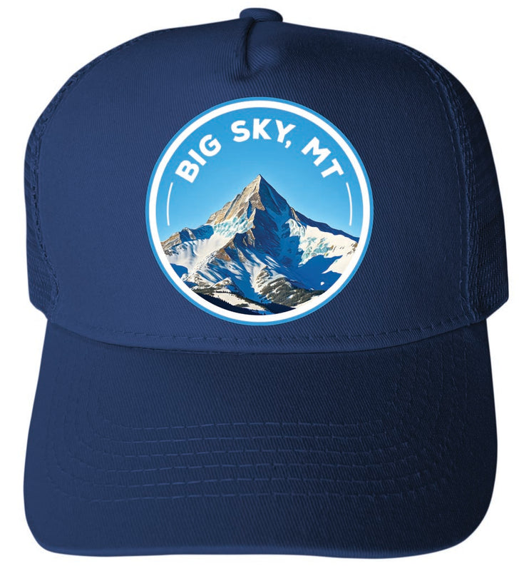 Big Sky Montana Design B Navy Unisex Mesh Back Trucker Hat with Adjustable Snapback 4-Pack