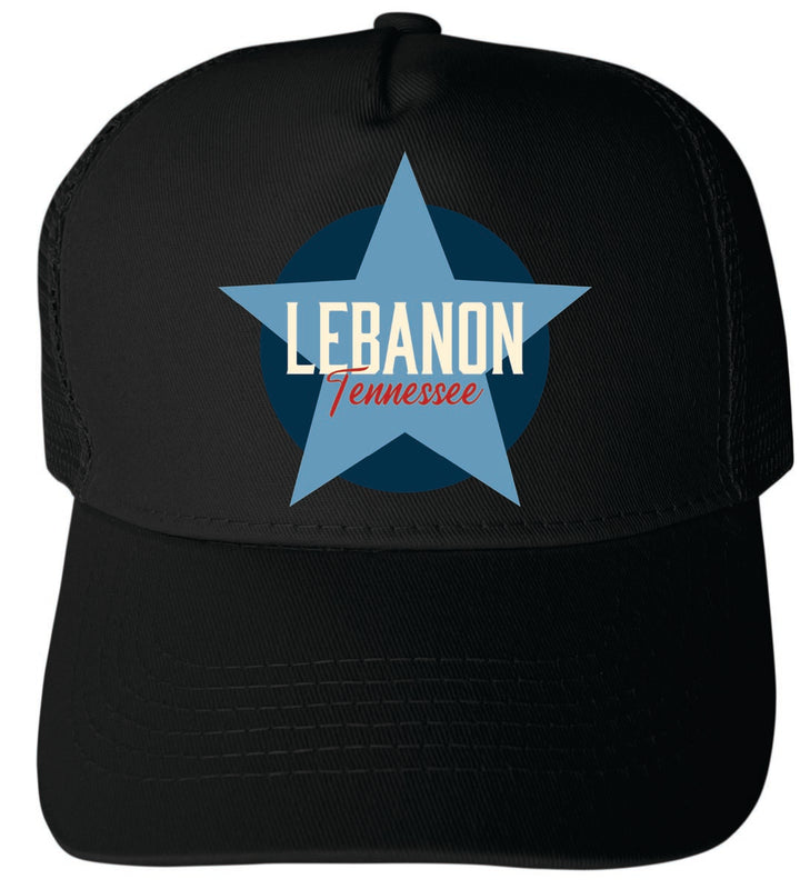 Lebanon Tennessee Unisex Mesh Back Trucker Hat with Adjustable Snapback Black