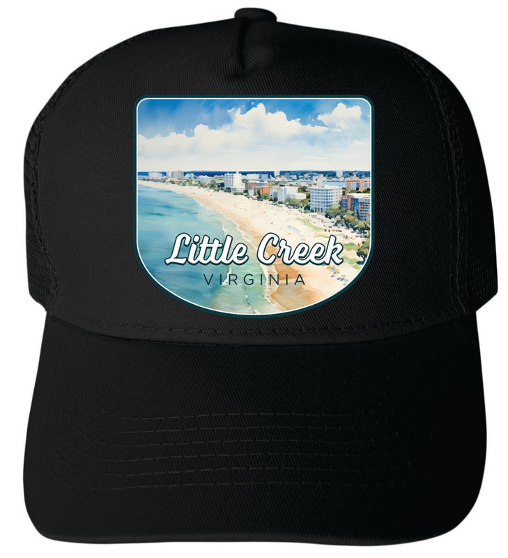 Little Creek Virginia Unisex Mesh Back Trucker Hat with Adjustable Snapback Black