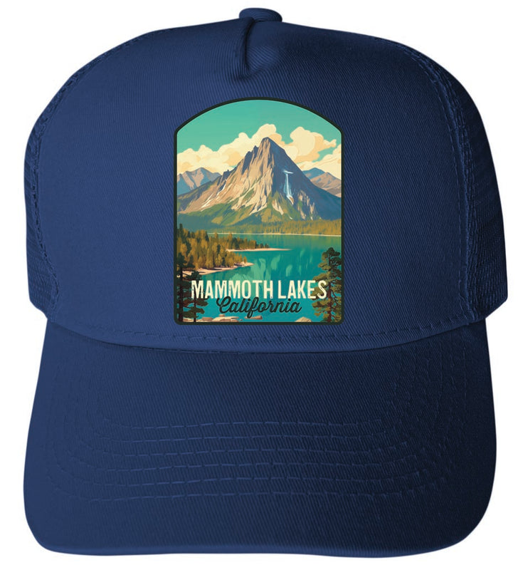 Mammoth Lakes California Design A Navy Unisex Mesh Back Trucker Hat with Adjustable Snapback 4-Pack