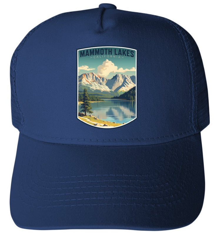 Mammoth Lakes California Design C Navy Unisex Mesh Back Trucker Hat with Adjustable Snapback 4-Pack