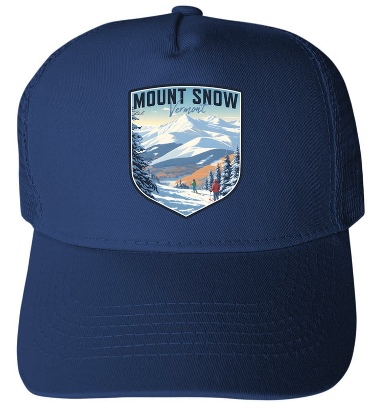 Mount Snow Vermont Design B Navy Unisex Mesh Back Trucker Hat with Adjustable Snapback 2-Pack