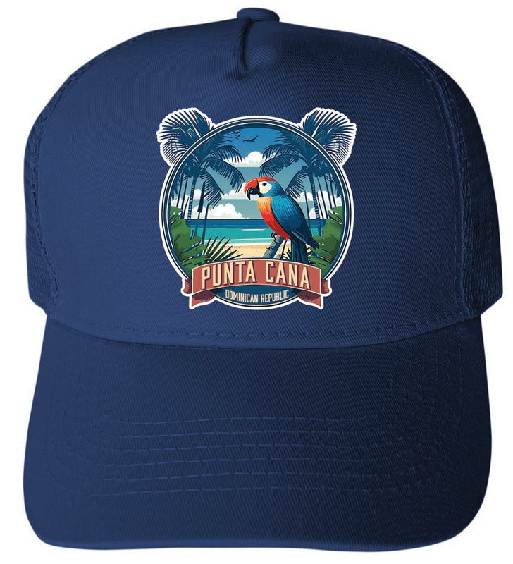 Punta Cana Dominican Republic B Navy Unisex Mesh Back Trucker Hat with Adjustable Snapback 4-Pack