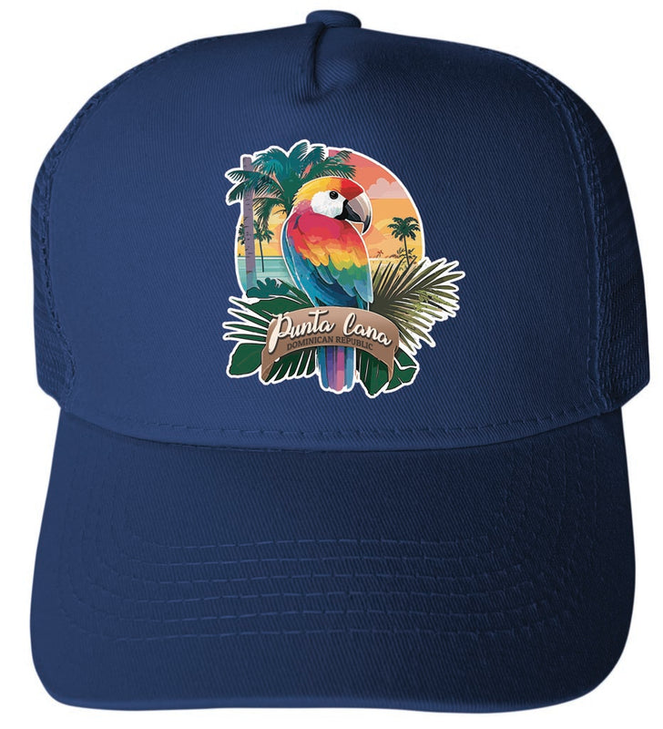 Punta Cana Dominican Republic C Navy Unisex Mesh Back Trucker Hat with Adjustable Snapback 4-Pack