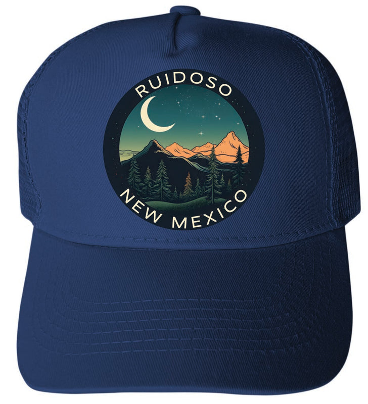 Ruidoso New Mexico Design A Navy Unisex Mesh Back Trucker Hat with Adjustable Snapback 4-Pack