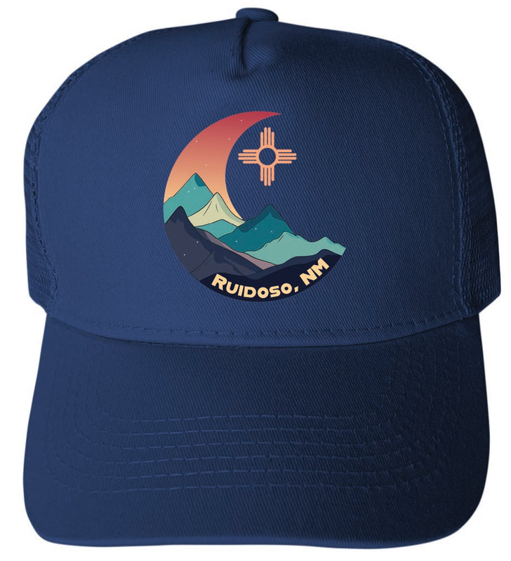 Ruidoso New Mexico Design C Navy Unisex Mesh Back Trucker Hat with Adjustable Snapback 4-Pack