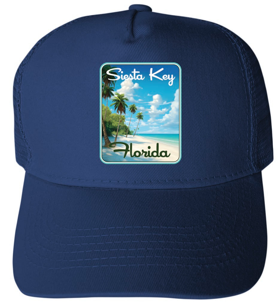 Siesta Key Beach Florida Tropical Beach Design Navy Unisex Mesh