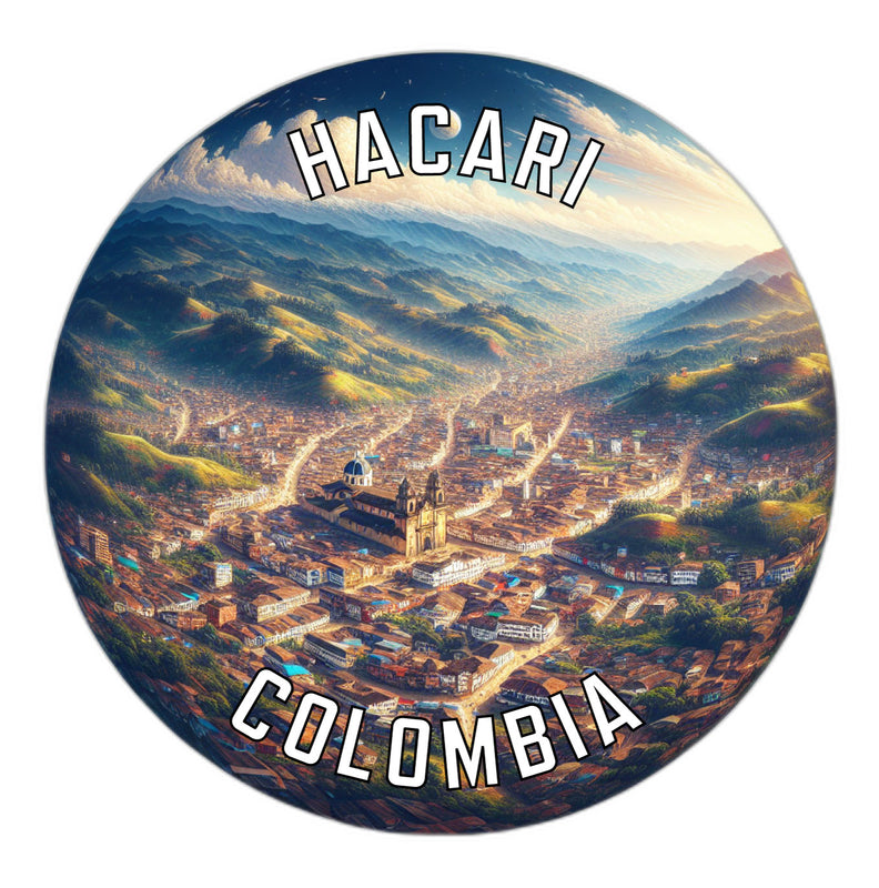 Hacari Colombia Souvenir Die Cut Flat Magnet 3-Inch