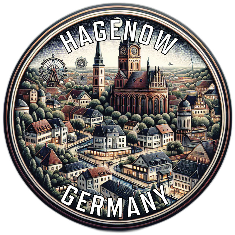 Hagenow Germany Souvenir Die Cut Flat Magnet 6-Inch