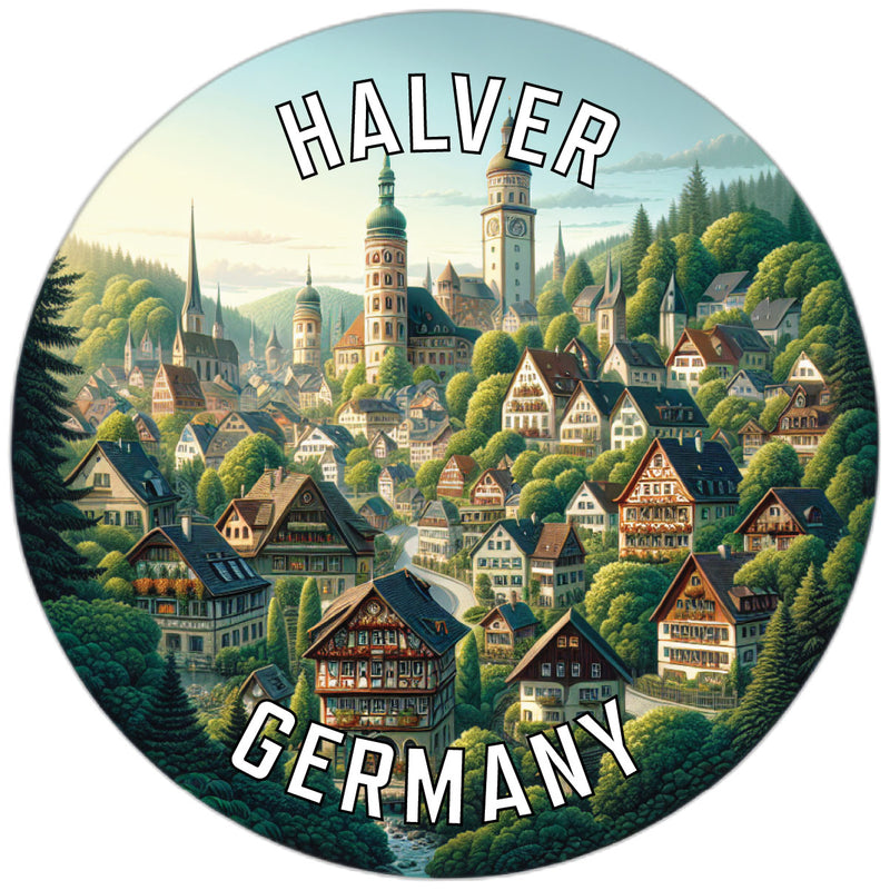 Halver Germany Souvenir Die Cut Flat Magnet 2-Inch