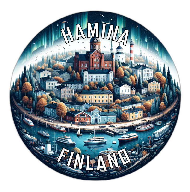 Hamina Finland Souvenir Die Cut Flat Magnet 6-Inch
