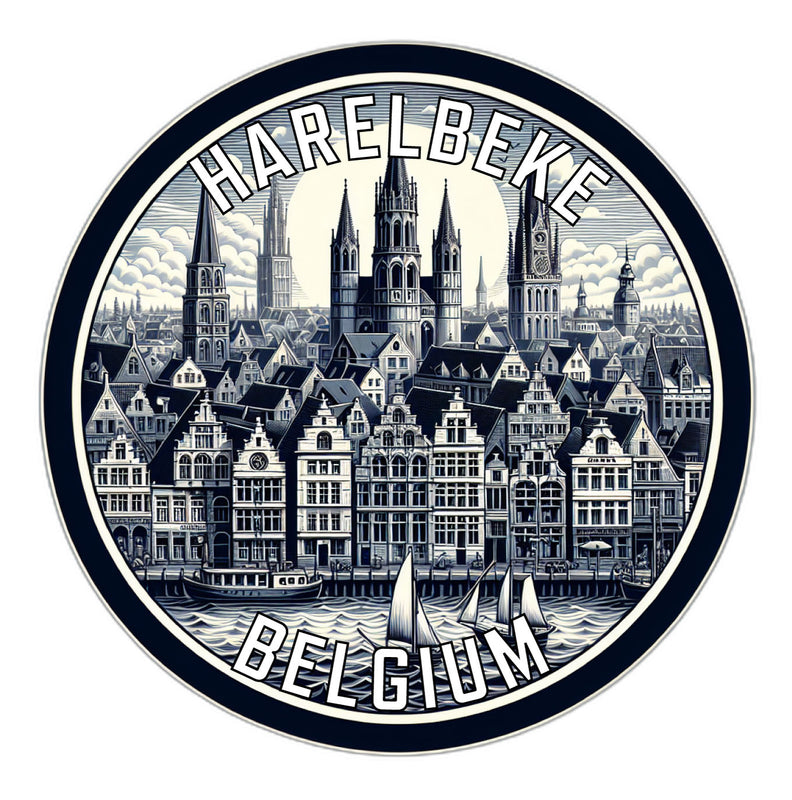 Harelbeke Belgium Souvenir Die Cut Flat Magnet 2-Inch