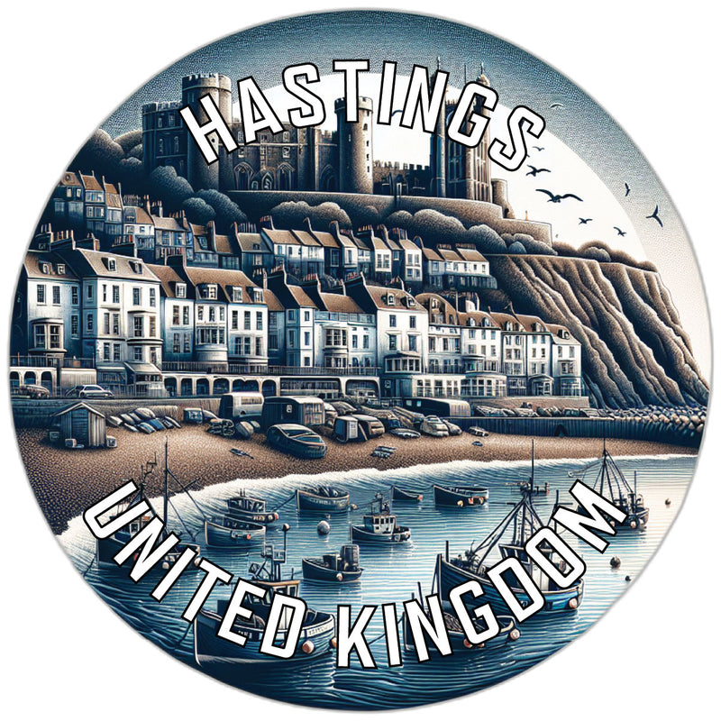 Hastings United Kingdom Souvenir Die Cut Flat Magnet 2-Inch
