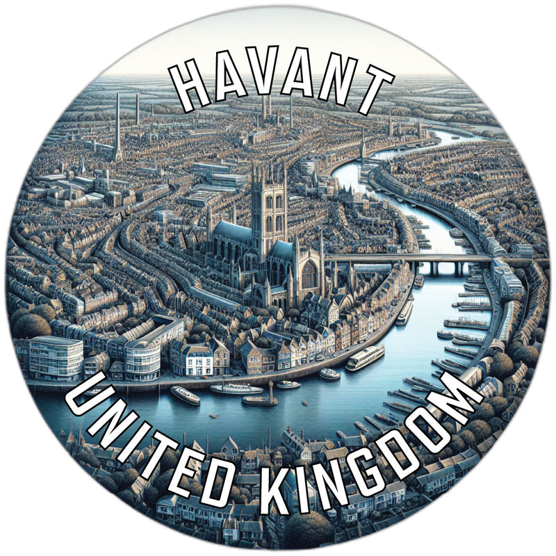 Havant United Kingdom Souvenir Die Cut Flat Magnet 6-Inch