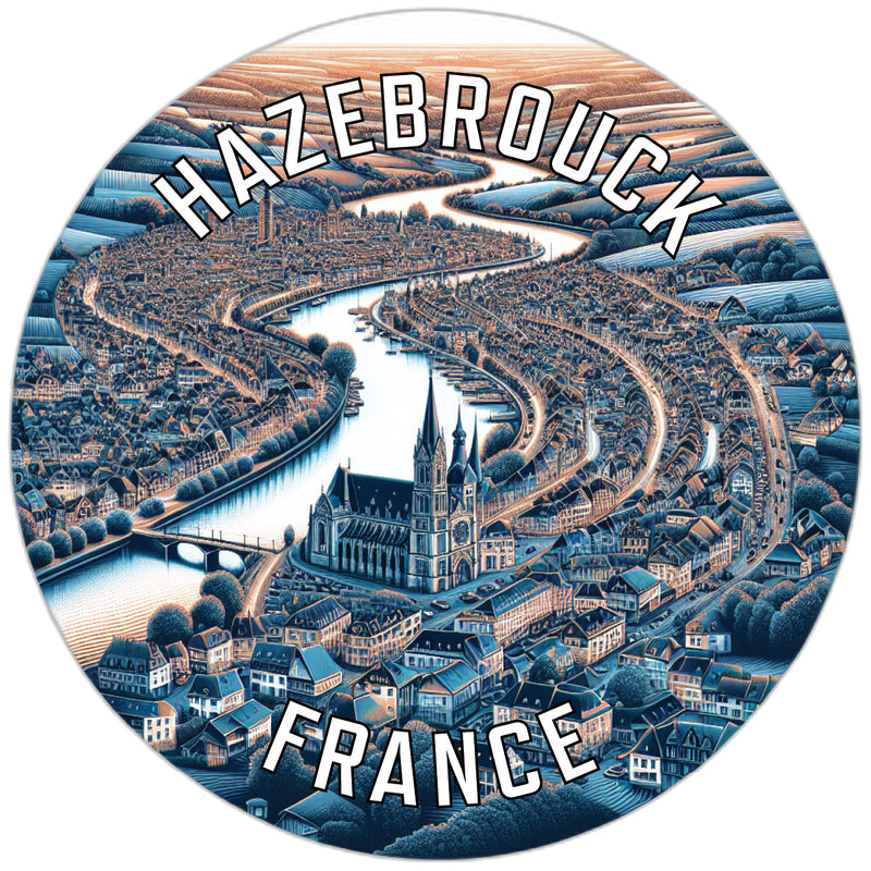 Hazebrouck France Souvenir Die Cut Flat Magnet 2-Inch