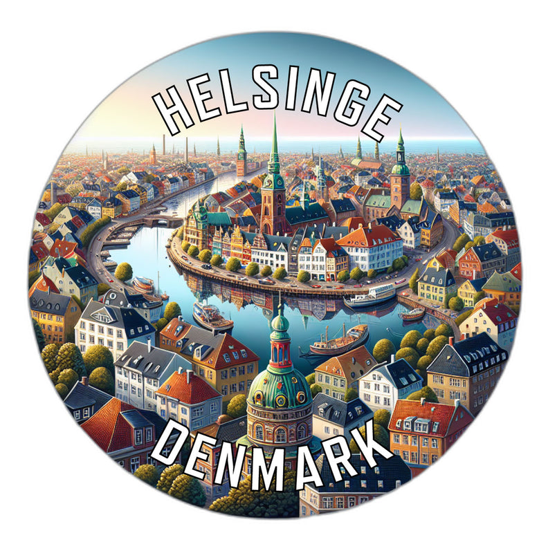 Helsinge Denmark Souvenir Die Cut Flat Magnet 2-Inch