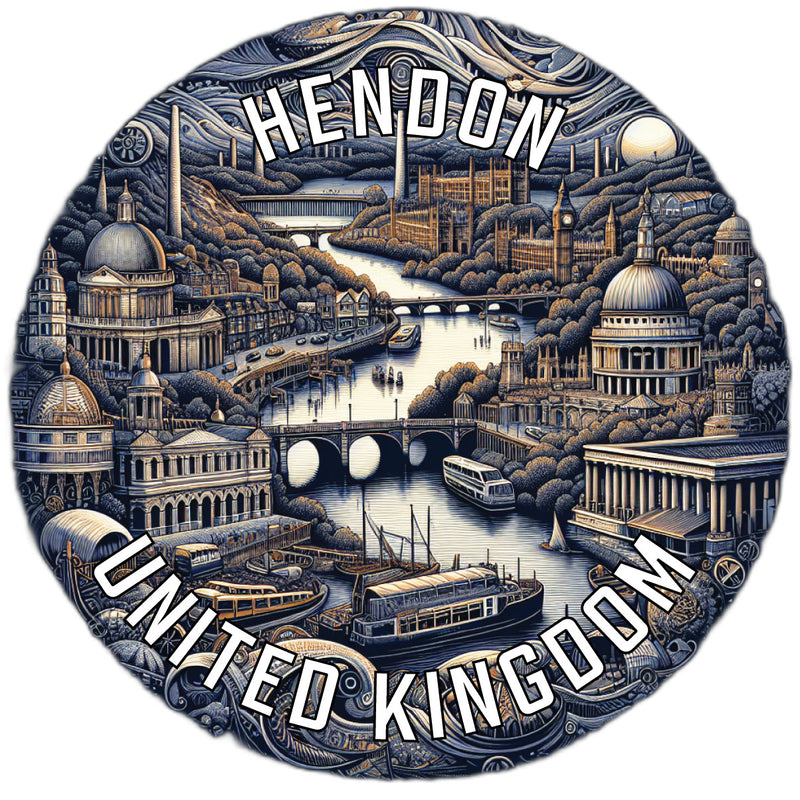 Hendon United Kingdom Souvenir Die Cut Flat Magnet 2-Inch