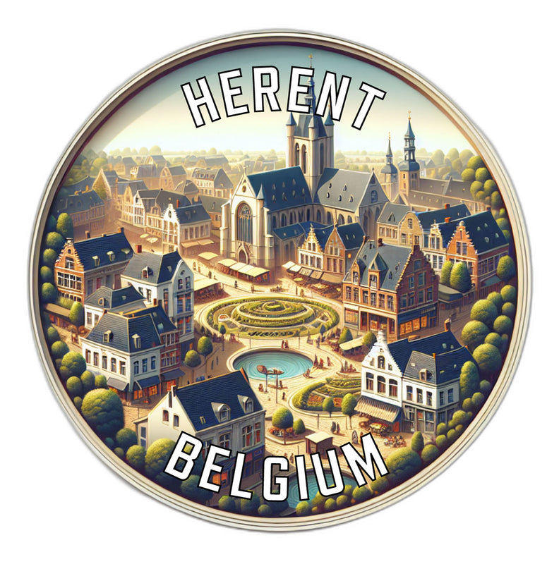 Herent Belgium Souvenir Die Cut Flat Magnet 6-Inch