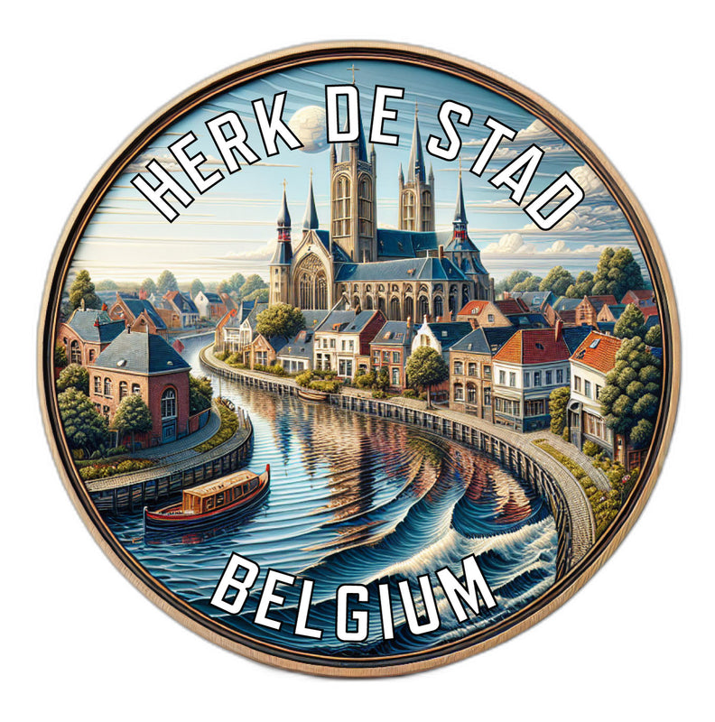 Herk de Stad Belgium Souvenir Die Cut Flat Magnet 6-Inch