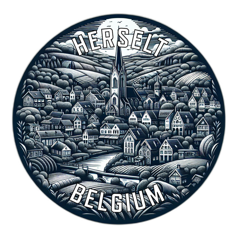 Herselt Belgium Souvenir Die Cut Flat Magnet 2-Inch