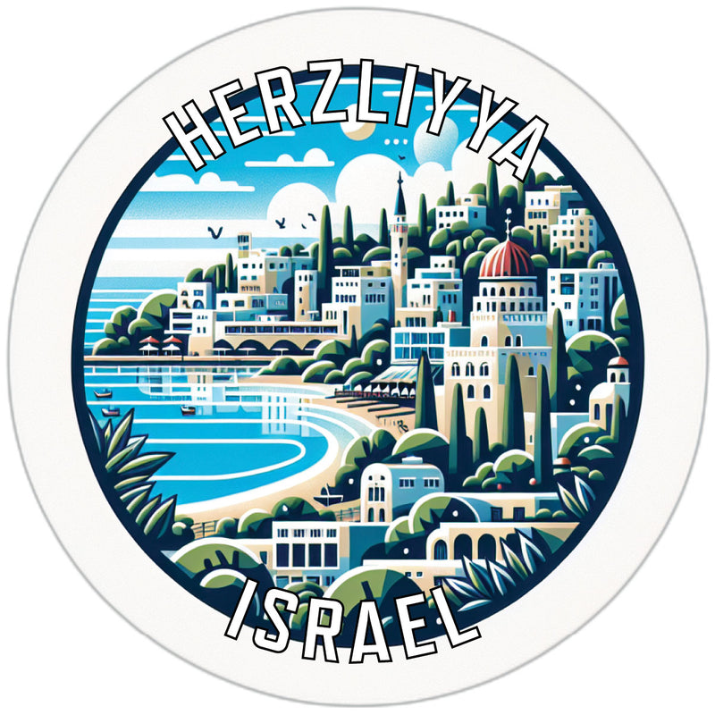 Herzliyya Israel Souvenir Die Cut Flat Magnet 6-Inch