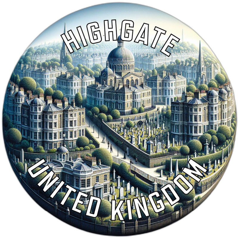 Highgate United Kingdom Souvenir Die Cut Flat Magnet 2-Inch