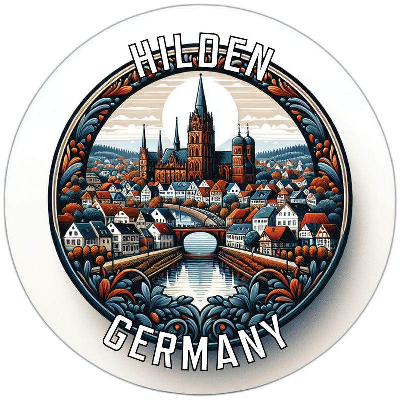 Hilden Germany Souvenir Die Cut Flat Magnet 6-Inch