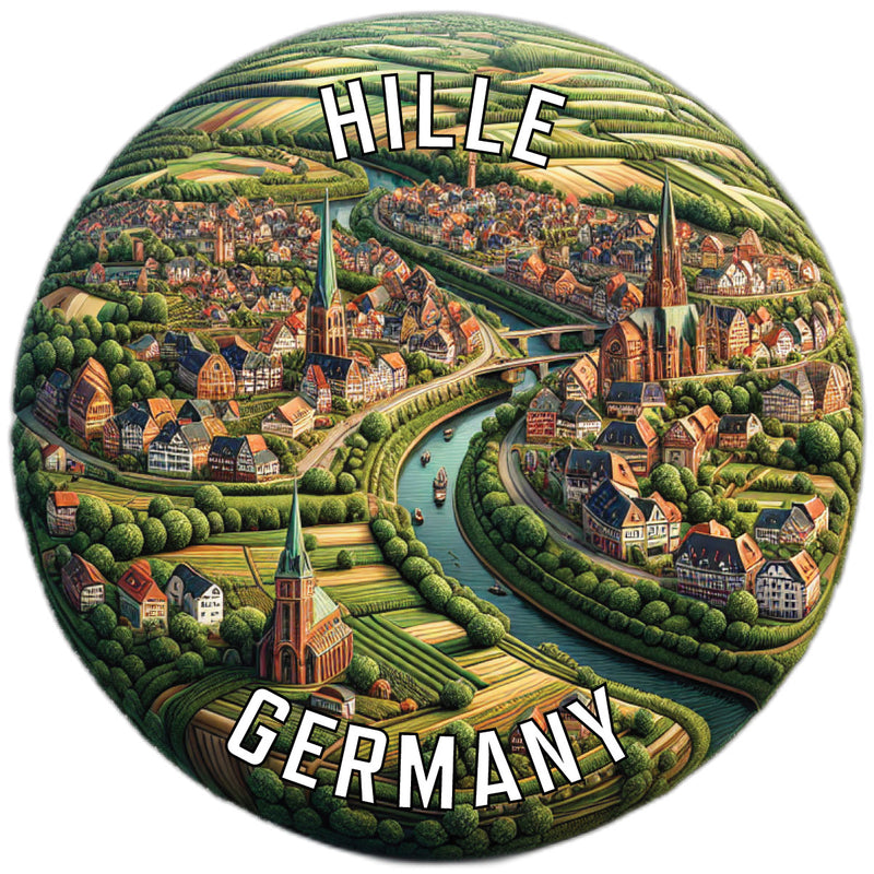 Hille Germany Souvenir Die Cut Flat Magnet 2-Inch
