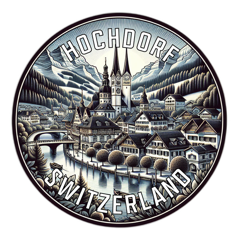 Hochdorf Switzerland Souvenir Die Cut Flat Magnet 2-Inch