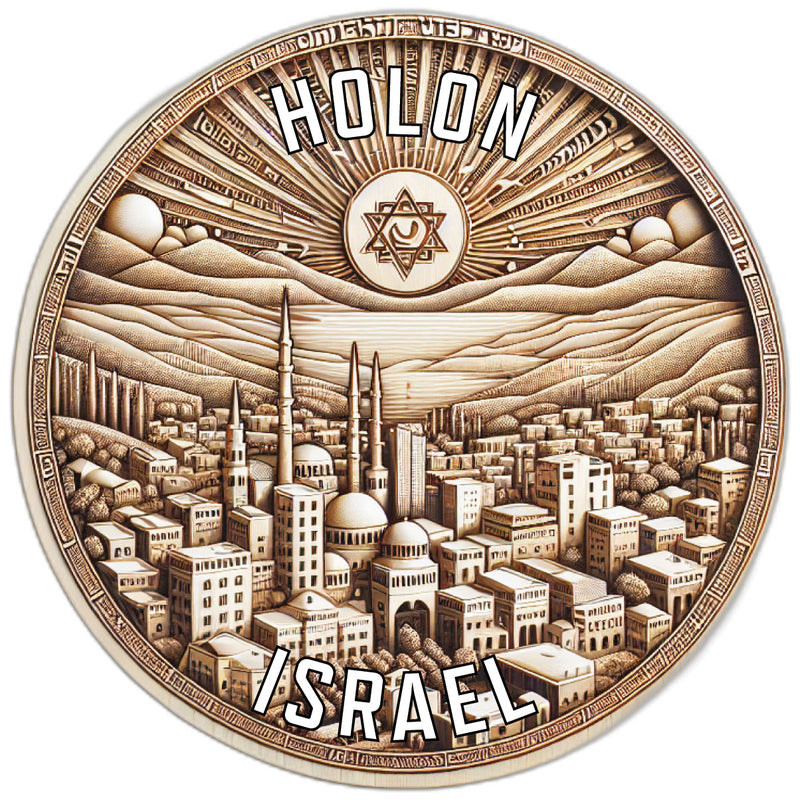 Holon Israel Souvenir Die Cut Flat Magnet 2-Inch