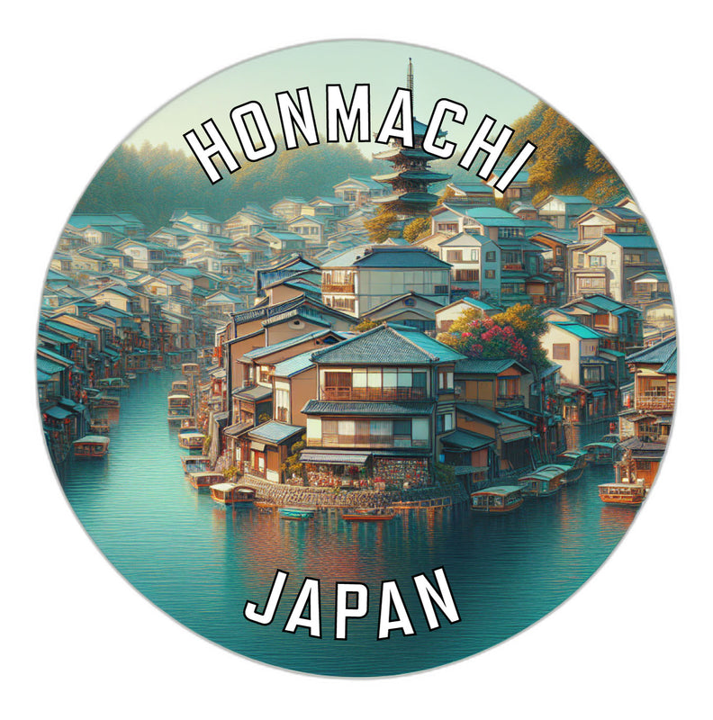 Honmachi Japan Souvenir Die Cut Flat Magnet 6-Inch