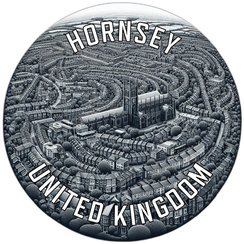 Hornsey United Kingdom Souvenir Die Cut Flat Magnet 6-Inch