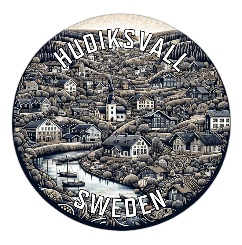 Hudiksvall Sweden Souvenir Die Cut Flat Magnet 2-Inch