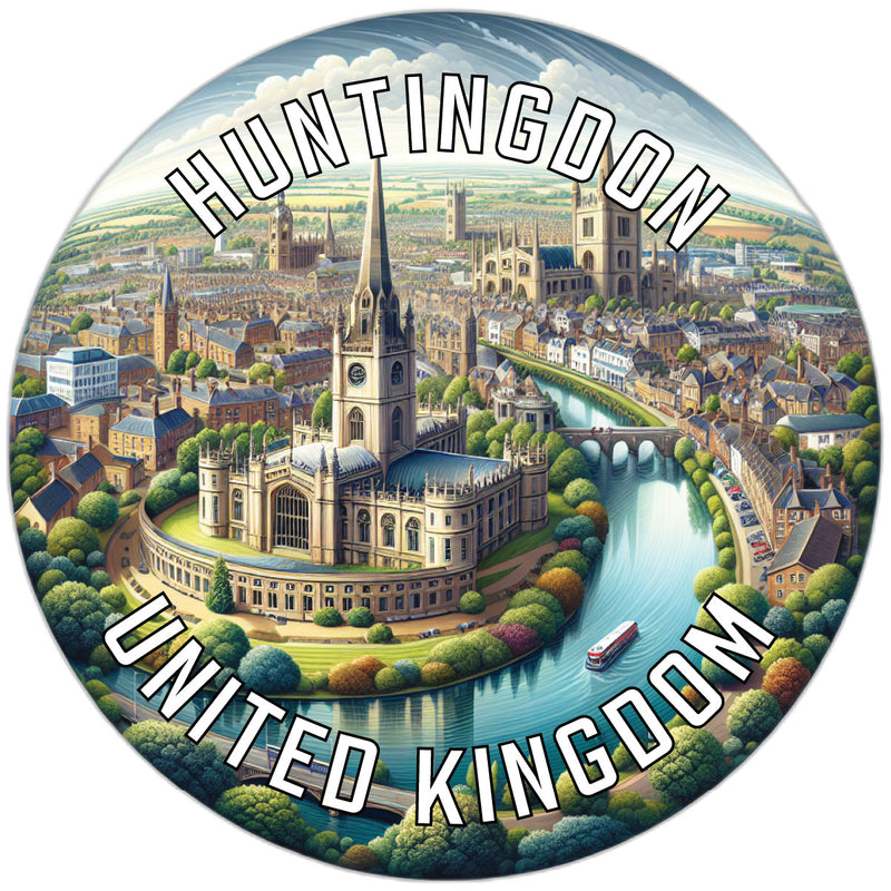 Huntingdon United Kingdom Souvenir Die Cut Flat Magnet 2-Inch