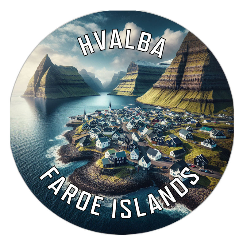 Hvalba Faroe Islands Souvenir Die Cut Flat Magnet 6-Inch