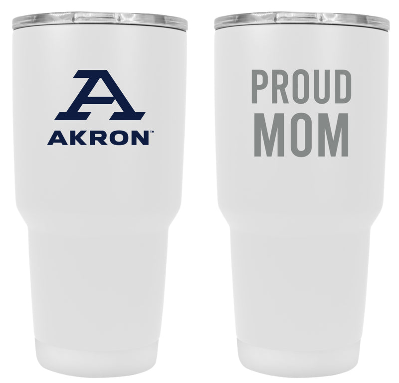 Akron Zips Proud Mom 24 oz Insulated Stainless Steel Tumbler - White