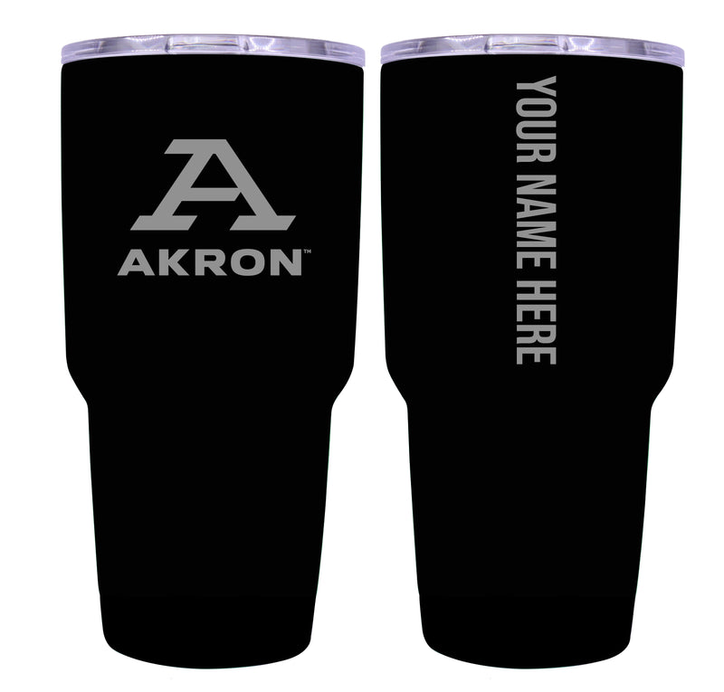 Custom Akron Zips Black Insulated Tumbler - 24oz Engraved Stainless Steel Travel Mug