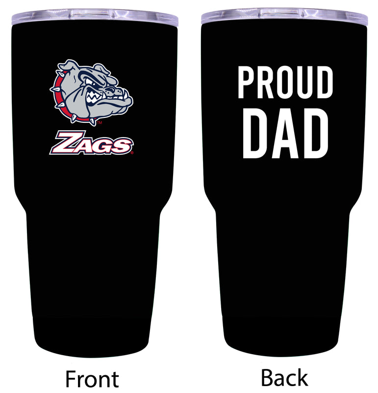 Gonzaga Bulldogs Proud Dad 24 oz Insulated Stainless Steel Tumbler Black