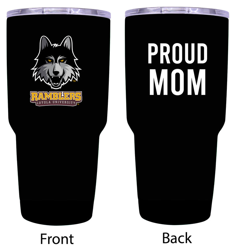 Loyola University Ramblers Proud Mom 24 oz Insulated Stainless Steel Tumbler - Black