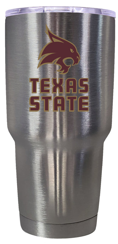 Texas State Bobcats Mascot Logo Tumbler - 24oz Color-Choice Insulated Stainless Steel Mug