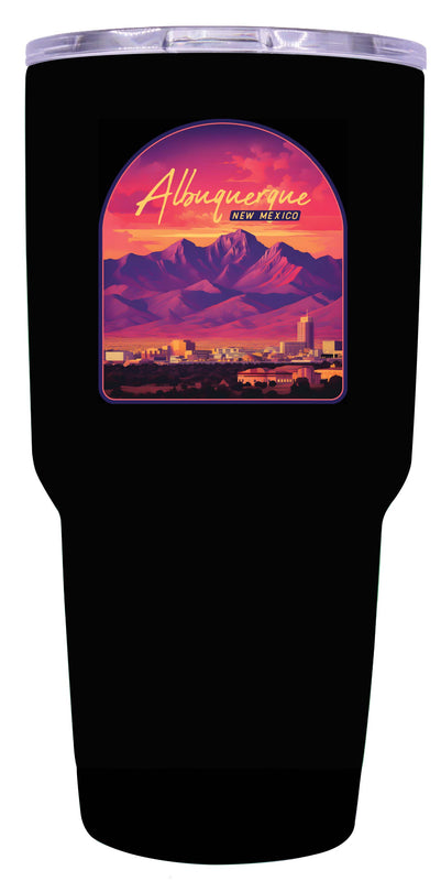 Alburqueque New Mexico Design B Souvenir 24 oz Insulated Stainless Steel Tumbler Black 2-Pack