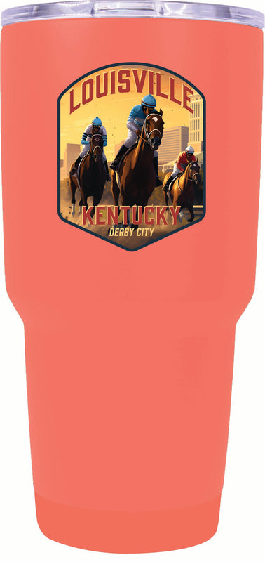 Louisville Kentucky Derby City Design Souvenir 24 oz Insulated Stainless Steel Tumbler Coral 4-Pack