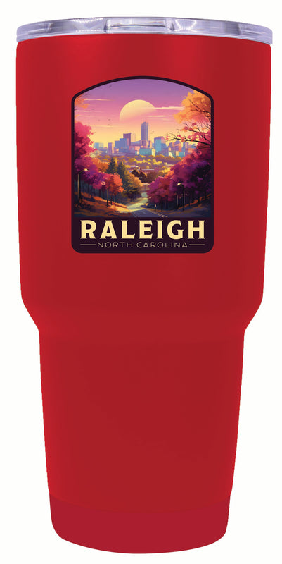 Raleigh North Carolina City of Oaks Design Souvenir 24 oz Insulated Stainless Steel Tumbler Red Single